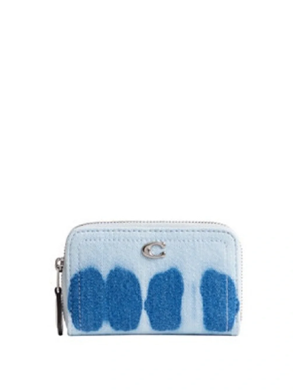 NWT Coach Light Blue and Royal Blue Abstract Zip Card Case